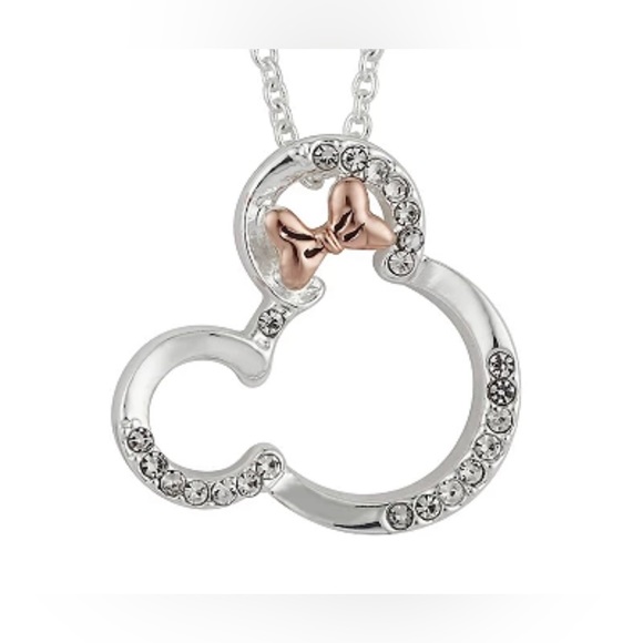 NIB 💎 DISNEY 16” Two-Tone 14k Rose Gold & Fine Silver Plated Crystal - Picture 4 of 8